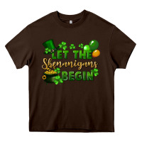 Chocolate Brown Let the shenanigans begin St. Patricks Day Heavy Core Tee - FaDigitalArtStudio