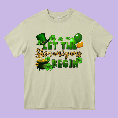 Let The Shenanigans Begin St. Patricks Day Heavy Core Tee Designed By Fadigitalartstudio
