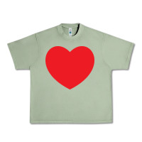 Oil Green big heart Urban Heavy Tee - linhVisuals