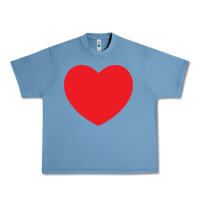 Pebble Blue big heart Urban Heavy Tee - linhVisuals