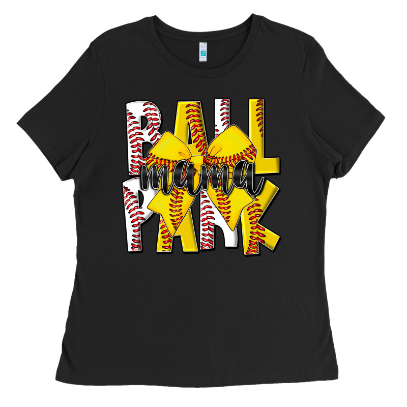 Ball Park Mama Ladies Tee by CowhideDigitalArt | Teevron