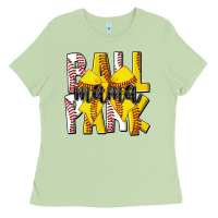 Matcha ball park mama Ladies Tee - CowhideDigitalArt