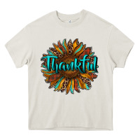 Cream thankful sunflower Heavy Core Tee - RanaPortraitStore