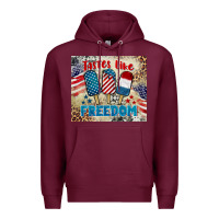 Burgundy tastes like freedom 4th of july Premium Hoodie - BarkalooDesign