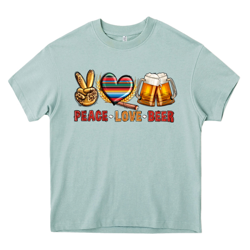 Peace Love Beer Bbs Heavy Core Tee by BundleAndBundleShop | Teevron