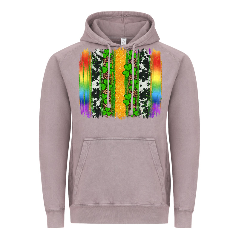 St Patricks Day Rainbow Brushstroke Vintage Hoodie by Artiststas | Teevron