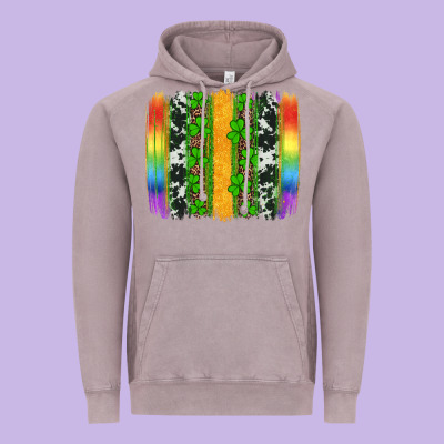 St Patricks Day Rainbow Brushstroke Vintage Hoodie Designed By Artiststas