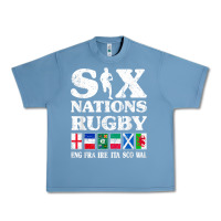 Pebble Blue rugby 6 nations england france ireland italy scotland wales t shirt Urban Heavy Tee - linhVisuals