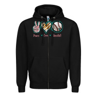 Black Peace Love Baseball Zipper Hoodie - Jasminsmagicworld