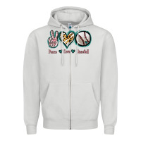 Dove Grey Peace Love Baseball Zipper Hoodie - Jasminsmagicworld