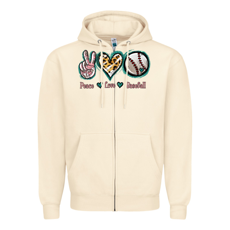Peace Love Baseball Zipper Hoodie by Jasminsmagicworld | Teevron