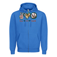 True Royal Peace Love Baseball Zipper Hoodie - Jasminsmagicworld