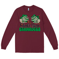Burgundy shake your shamrocks Long Sleeve Tee - CowhideDigitalArt