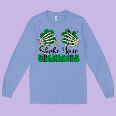 Shake Your Shamrocks Long Sleeve Tee Designed By Cowhidedigitalart