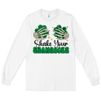 White shake your shamrocks Long Sleeve Tee - CowhideDigitalArt