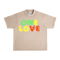 French Oak reggae colors t  shirtone love reggae lovers pattern t  shirt Urban Heavy Tee - linhVisuals