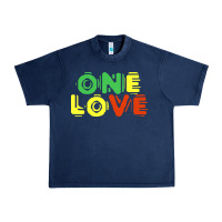 Navy reggae colors t  shirtone love reggae lovers pattern t  shirt Urban Heavy Tee - linhVisuals