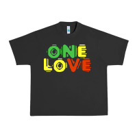 Pigment Black reggae colors t  shirtone love reggae lovers pattern t  shirt Urban Heavy Tee - linhVisuals