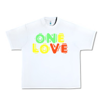 White reggae colors t  shirtone love reggae lovers pattern t  shirt Urban Heavy Tee - linhVisuals