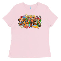 Bubblegum Pink basketball sister Ladies Tee - CowhideDigitalArt