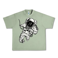 Oil Green astronaut in the space Urban Heavy Tee - linhVisuals