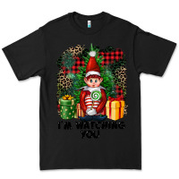 Black I'm Watching You Elf Premium Tee - FaDigitalArtStudio