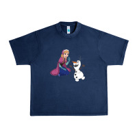 Navy olaf and  elsa Urban Heavy Tee - linhVisuals