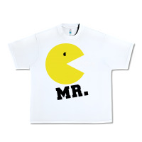 White Mr Pacman Urban Heavy Tee - linhVisuals