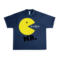 Navy Mr Pacman Urban Heavy Tee - linhVisuals