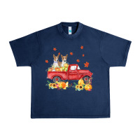 Navy basenji pumpkin truck fall leaf thanksgiving halloween Urban Heavy Tee - linhVisuals