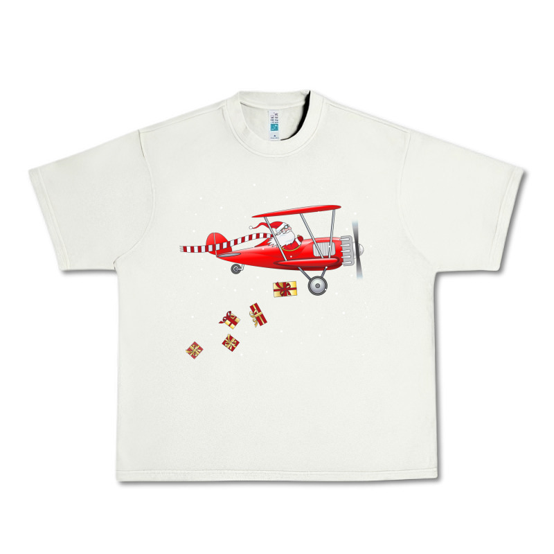 Christmas Santa Claus Pilot Flying Airplane Gift Tee Urban Heavy Tee by linhVisuals | Teevron