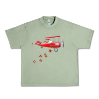 Oil Green christmas santa claus pilot flying airplane gift tee Urban Heavy Tee - linhVisuals