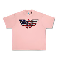 Salmon Wonder woman american flag Urban Heavy Tee - linhVisuals
