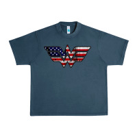 Midnight Navy Wonder woman american flag Urban Heavy Tee - linhVisuals