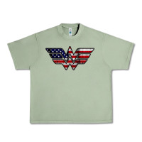 Oil Green Wonder woman american flag Urban Heavy Tee - linhVisuals