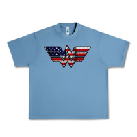 Pebble Blue Wonder woman american flag Urban Heavy Tee - linhVisuals