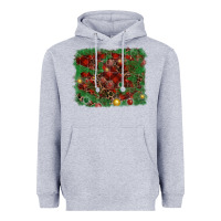 Heather Grey christmas background Heavyweight Hoodie - RanaPortraitStore
