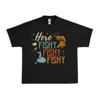 Black here fishy fishy fishy fishing lovers gifts Urban Heavy Tee - linhVisuals