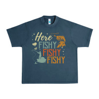 Midnight Navy here fishy fishy fishy fishing lovers gifts Urban Heavy Tee - linhVisuals