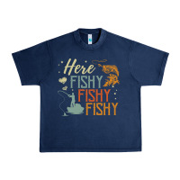Navy here fishy fishy fishy fishing lovers gifts Urban Heavy Tee - linhVisuals