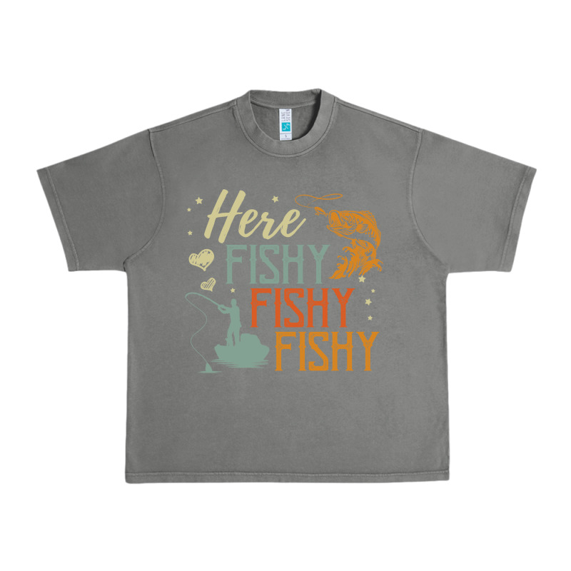 Here Fishy Fishy Fishy Fishing Lovers Gifts Urban Heavy Tee by linhVisuals | Teevron
