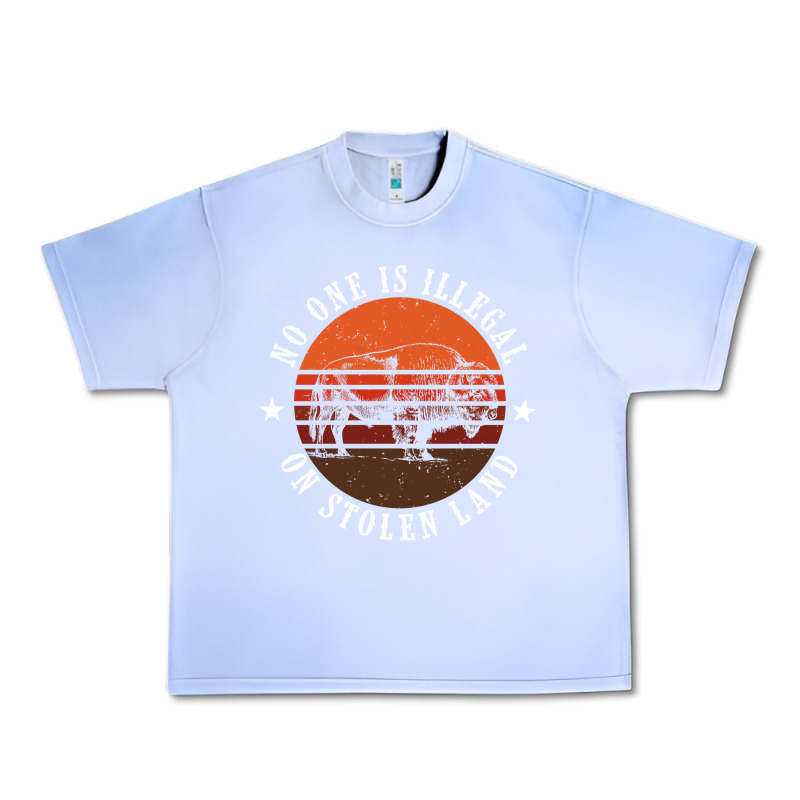 No One Is Illegal On Stolen Land 4th Of July Bison Urban Heavy Tee by linhVisuals | Teevron