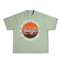 Oil Green no one is illegal on stolen land 4th of july bison Urban Heavy Tee - linhVisuals