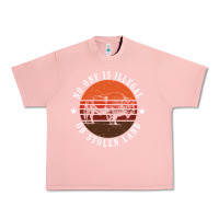 Salmon no one is illegal on stolen land 4th of july bison Urban Heavy Tee - linhVisuals