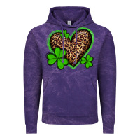 Cloud Purple st patricks day leopard heart with shamrocks Vintage Hoodie - Artiststas