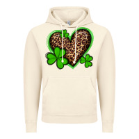 Vintage Artic st patricks day leopard heart with shamrocks Vintage Hoodie - Artiststas