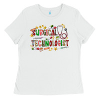 White Surgical Technologist Ladies Tee - CowhideDigitalArt