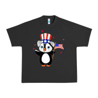 Pigment Black penguin american 4th of july penguin american flag Urban Heavy Tee - linhVisuals
