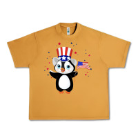 Peanut Butter penguin american 4th of july penguin american flag Urban Heavy Tee - linhVisuals