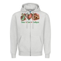 Dove Grey Peace Love Cockapoo Zipper Hoodie - Jasminsmagicworld